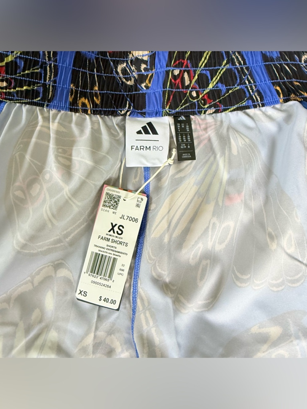 Farm Rio x adidas Butterfly Print Running Shorts NWT - Picture 6 of 10